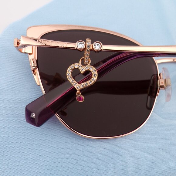 Swarovski Crystal Heart Charm Browline Cat Eye Shades, Summer Spring Retro 54mm main image 16